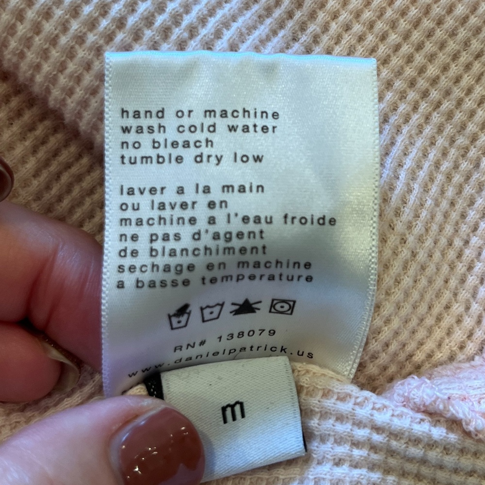 Daniel Patrick Pink Cotton Waffle Knit Flutter Sleeve Top Medium M - Picture 7 of 9